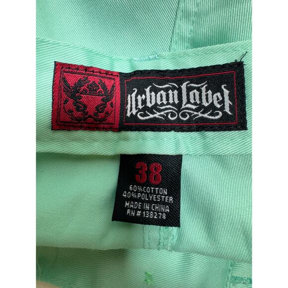 Urban Label Men’s Shorts Sz 38 Grunge Skater Y2K Shamrock Green New With Tags - Picture 10 of 11